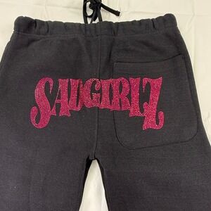 Sad Boyz Sad Girlz Junior H Black Rhinestone Sadgirlz Sweatpants Joggers Medium